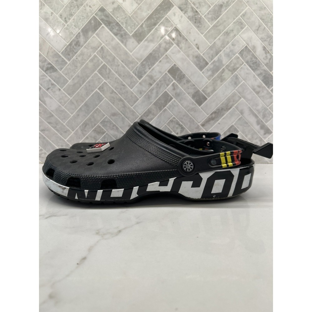 Crocs NASCAR Racing Jibbitz Classic Clog Shoes Men's Size 11 Black Slip On